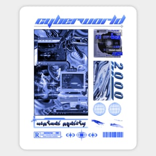 Cybercore World Y2K Design Magnet